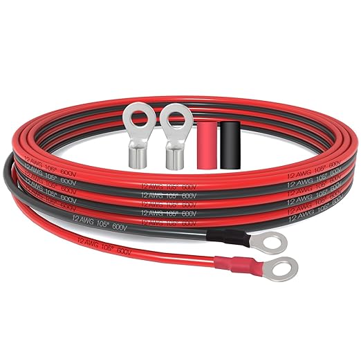 (11FT 12AWG) 12 Gauge Wire Tinned Copper Tray Cable - for Solar Panel MPPT Controller Boat Marine Automotive RV