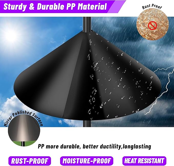Squirrel Baffle,Pole Mount Squirrel Guard Stopper for Outdoors Bird Feeder Pole,Used for Bird Feeding Poles,(Black 19inch-1Pack)