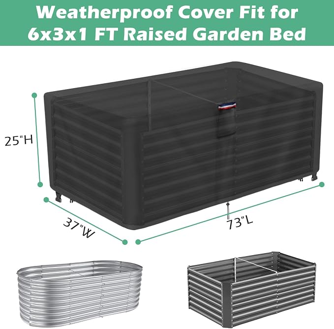 Plant Covers Freeze Protection, Fit 6x3 FT Raised Garden Beds - Heavy Duty Frost Cover for Outdoor Winter Frost Cold Weather, Black 73" x 37" x 25"
