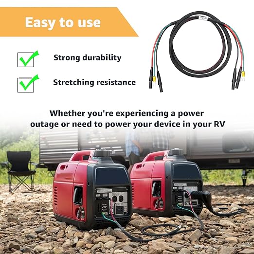 Generator Parallel Cables for Honda EU1000i,EU2000i, EU2000i Companion, EU2200i, EU3000i Handi Power Equipment Cables - Replaces 08E93-HPK123HI