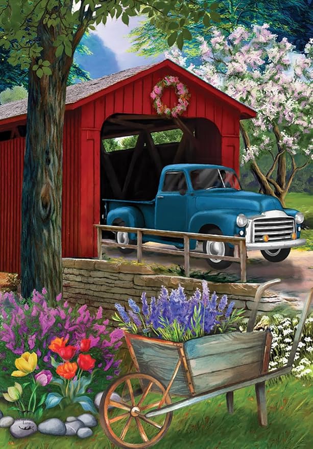 Briarwood Lane Bridge in Blooms Spring House Flag