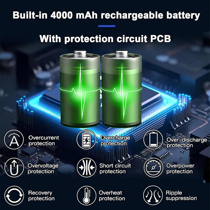3W/5V Solar Panel with Built-in 4000mAh Battery,USB-C Port,IP65,13.2ft/4m Charging Cable,Perfect Compatibility with Ring Battery Doorbell (2024 Release),no Need to Remove Stand (USB-C)