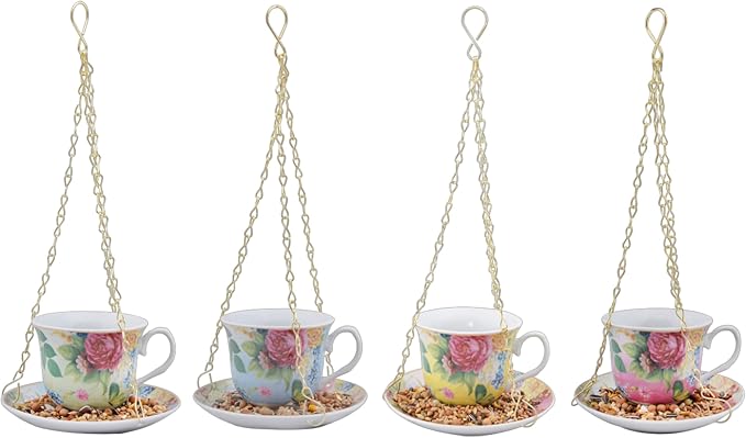 Esschert Design FB280 Hanging Teacup Feeder in Gift Box