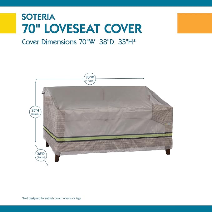 Duck Covers Soteria Waterproof 70 Inch Patio Loveseat Cover, Patio Bench Cover