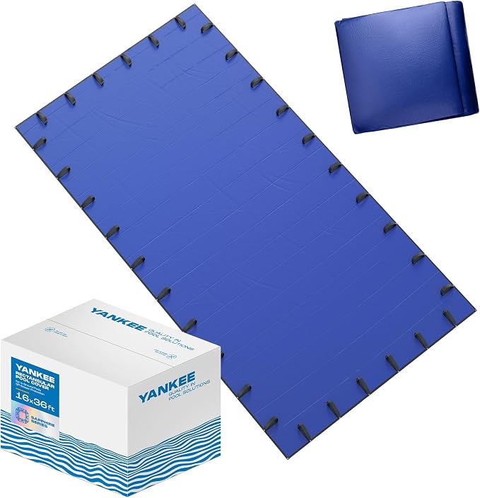 Yankee Pool Cover for 16x36 ft Rectangular Pool: Extra Thick & Durable | Sapphire Series of Premium Cold- and UV-Resistant In-Ground Pool Protection