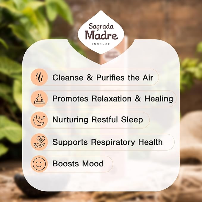 Sagrada Madre 8pcs Wildly Harvested Thick Palo Santo Incense Sticks (Copal), 9” Long - Eco Friendly, Non-Toxic, Aromatic Incense Sticks (1hr Burning Time) to Heal & Calm Your Body and Environment