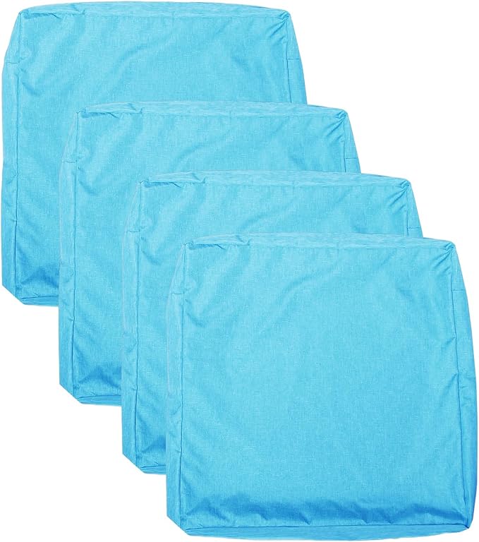 Patio Seat Cushion Covers,Washable Slip Covers Replacement,Waterproof Outdoor Furniture Chair Cushion Pillow Seat Cover for Couch,Garden,Sofa,Aqua,22"×20"×4"(4 Covers Only)