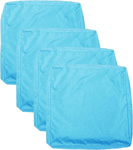 Patio Seat Cushion Covers,Washable Slip Covers Replacement,Waterproof Outdoor Furniture Chair Cushion Pillow Seat Cover for Couch,Garden,Sofa,Aqua,24"×24"×4"(4 Covers Only)