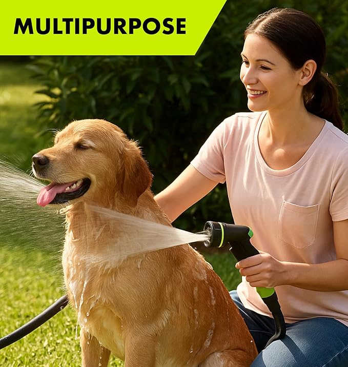 Flexible Garden Hose 50ft – Lightweight, Kink-Free Heavy Duty Water Hose – Abrasion Resistant All-Weather Garden Hose for Yard, Car, Outdoor Use
