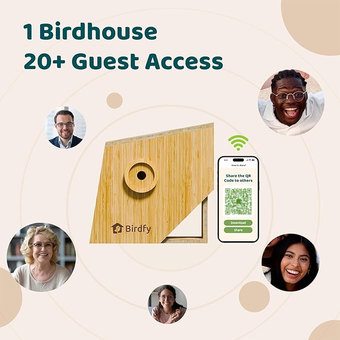 Birdfy Smart Bird House with Camera Lifetime AI Identify Auto-Record Nesting Stages & Alerts, Remote Control Night Vision Battery & Solar Outdoor-Ready, Gift for Nesting Watching Enthusiasts