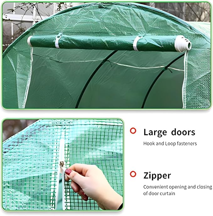 Greenhouse Walk-in Green House Greenhouse Kit with Observation Windows for Outdoor Plants Growing,Green Houses for Outside (L10'xW7'xH7')