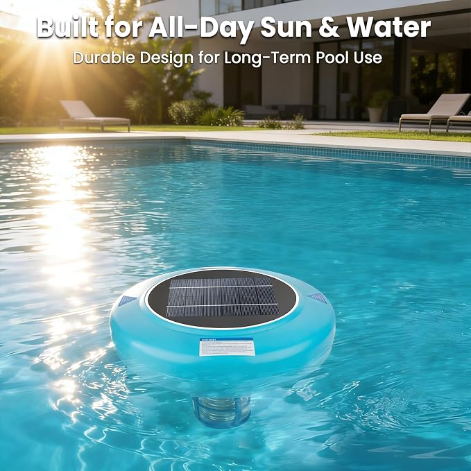 Solar Pool Ionizer for Above Ground & Inground Pools Up to 45,000 Gallons – Easy Pool Maintenance, Clear Water, Long-Lasting Performance