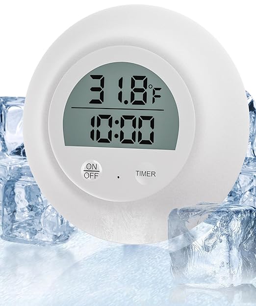 Silicone Cover Cold Plunge Thermometer with Timer, Waterproof Floating Water Thermometer for Ice Bath, Works with Ice Bath Tub Hot Tub Accurate Recovery(White)