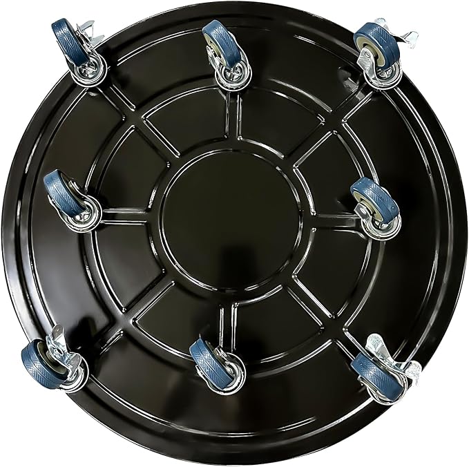 Plant Caddy with Wheels 20 Inch 3 Pack, Heavy Duty Metal Plant Stand & Dolly with Lockable Casters, Holds 310 lbs for Indoor Outdoor Large Flower Pots, Black