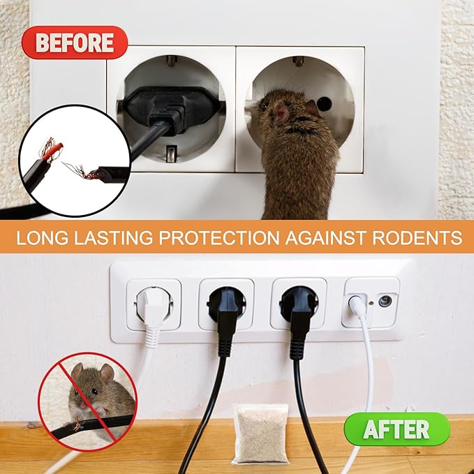 Mouse Repellent Pouches,24 Pack Rodent Repellent,Nature Peppermint Oil Keep Mice Out of Car Engines,Rv,Garage & Home,Safe for Humans and Pets