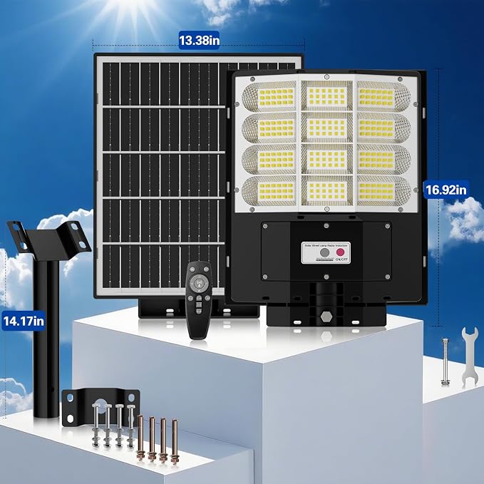 7000W Solar Street Light, Solar Street Lights Outdoor Waterproof IP67, Outdoor SolarLamp with Motion Sensor & Dusk to Dawn - Durable, Energy-Efficient SolarLighting for Garden, Yard, Driveway