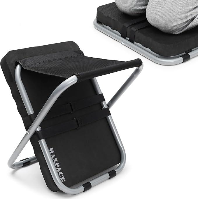 MAXPACE Garden Kneeling Pad and Foldable Gardening Stool 2 in 1, Extra Thick Soft Water-Resistant Comfortable Durable Foam Knee Pad Mat Cushion Garden Kneeler and Seat for Gardening, Mechanics, Work