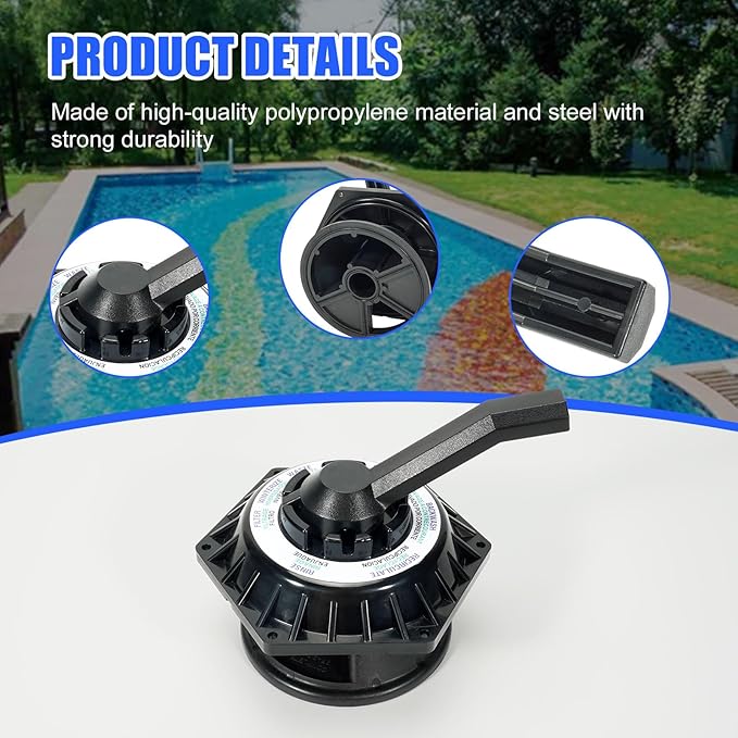 272531 Hi-Flow 6-way Multiport Top Valve Compatible with Pentair Sand Dollar Pool and Spa Sand Filters, 1-1/2 inch Clamp Style Valve, Replace 262504 262505 262506