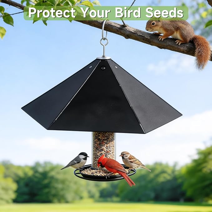 YINGYM Widened 19" Metal Squirrel Baffle for Bird Feeder Poles - Outside Baffle Guard, Weatherproof Outdoor Squirrel Proof Protector with Matte Black Finish (1 Pack)