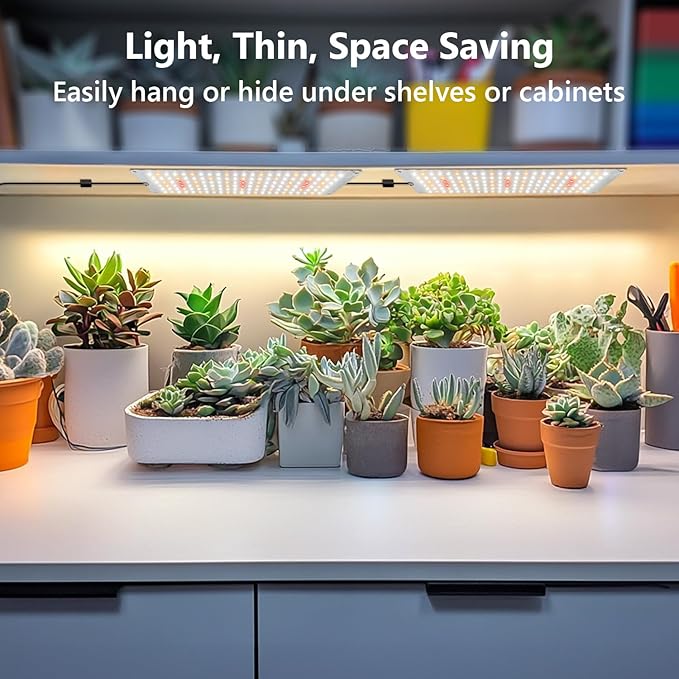 Garpsen Grow Lights for Indoor Plants, 882 LEDs Full Spectrum Plant Light with 5 Dimmable Levels & 3 Color Modes, Grow Lamp with Auto Timer 6/12/16H for Under Cabinet Plant & Plant Stand(6Panels)