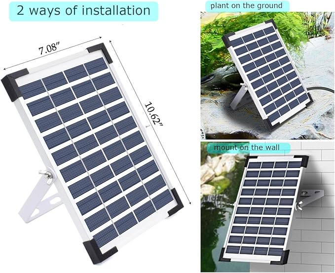 Lewisia 5W Solar Fountain Pump with Battery Backup LED Lighting for Patio Pool Koi Pond Bird Bath Garden Decoration Submersible Solar Powered Water Pump Kit