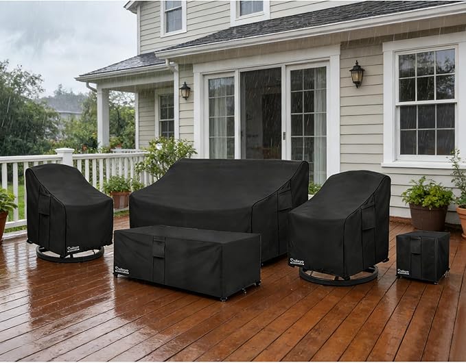 Patio Sofa Covers,100% Waterproof 2-Seater Outdoor Loveseat/Bench Cover,Patio Furniture Covers,58" Wx 32" Dx 32" H Black