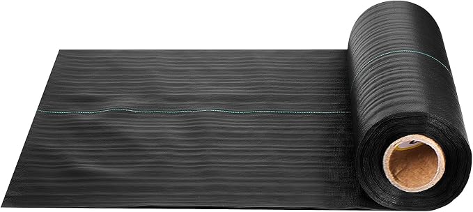 VEVOR Weed Barrier Fabric Heavy Duty, 1.3x100FT 3.2oz Landscape Fabric, Woven Weed Blocker Fabrics, Garden Fabrics Weeds Barrier, Weeds Control Ground Cover, Geotextile Webbing, Gardening Mat, Black