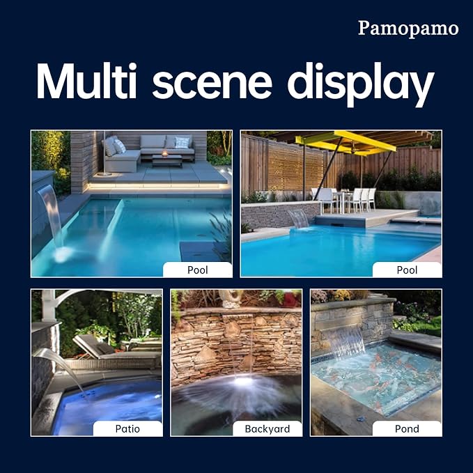 Pamopamo Pond Waterfall Spillway Pool Fountain Water Feature, Black Stainless Steel Outdoor Fountains, Swimming Pool Water Flow Waterfalls Kit for Garden Patio Ponds-23.6"x7.8"x3.9"(NO Light)