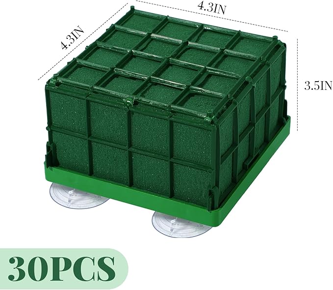 Boao 4 Pieces Floral Foam Cage Rectangle Flower Cage Holders with Floral Foam Flower Arrangement Supplies for Fresh Flowers Wedding Decorations 4.3 x 4.3 x 3.5 Inch