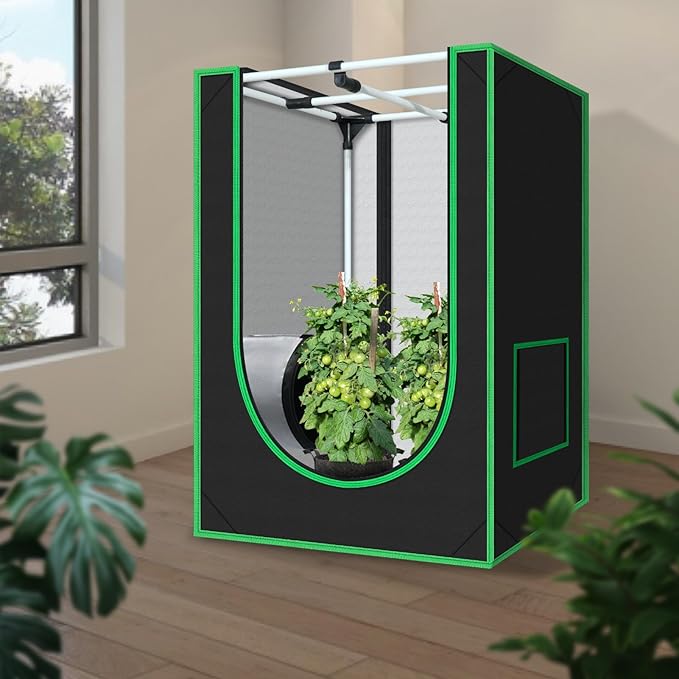 2x2 Grow Tent, 24"x24"x36" 600D Mylar Hydroponic Growing Tents for Plants Inside Reflective Grow Tent Growing Room Hydroponic System