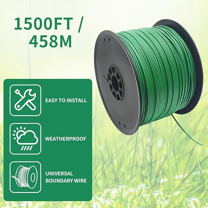 Universal 1500FT Robotic Mower Boundary Wire Automatic Lawnmower Perimeter Wire and 200PCS 3.3" Plastic Boundary Wire Stakes