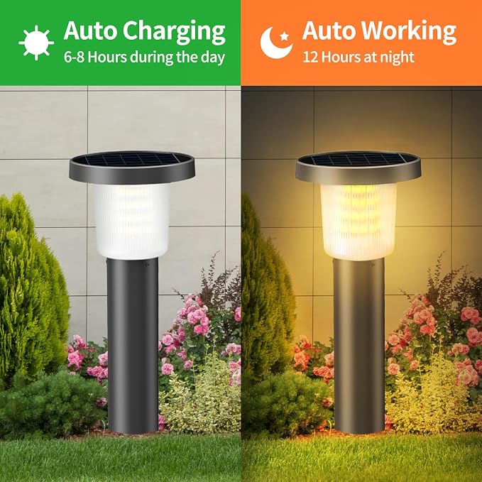 Lightonight Solar Pathway Lights Outdoor 2 Pack, IP65 Waterproof Solar Powered Outdoor Lighting with 3-Color Remote Control, Auto On/Off Landscape Lights for Yard, Garden, Driveway, Patio, Walkway