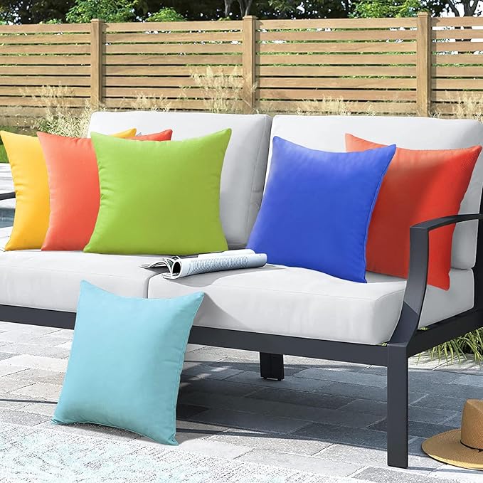 VAKADO Outdoor Waterproof Throw Pillow Covers 24X24 Set of 2 Decorative Orange Patio Furniture Cushion Cases Outside Decor for Couch Garden Bench Porch