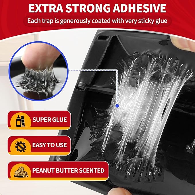 LULUCATCH Mouse & Insect Glue Traps, 96 Pack Adhesive Glue Traps, Pre-Baited Heavy Duty Non-Toxic Bulk Mouse Traps Indoor for Small Mice, Insects, Rodent, Bug, Easy to Use Pet Safe