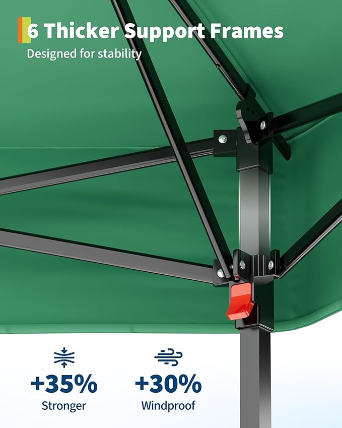GarveeLife 11'x11 Pop-Up Gazebo, Instant Outdoor Canopy Tent with Mosquito Nettings, Durable Steel Frame, Water, and UV Proof, for Patio, Garden, Courtyard, Party (Green)