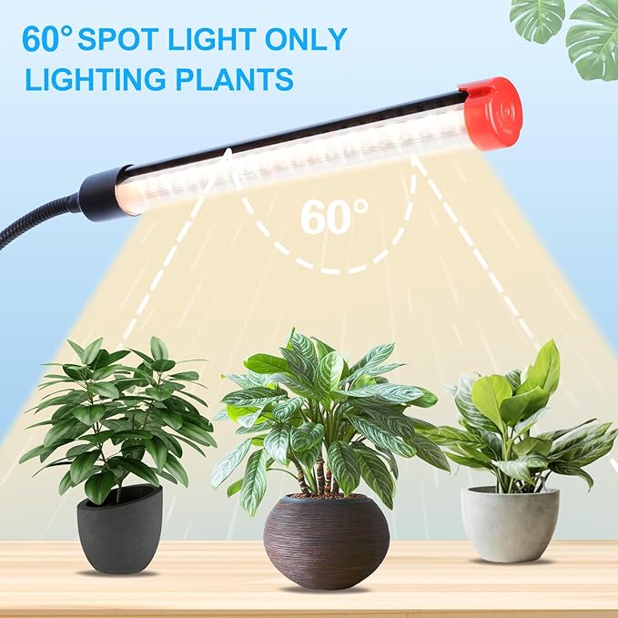 54 Watt Grow Lights for Indoor Plants with Stand, Standing Tall Plant Light, 4,8,12,16,20H Timer, Full Spectrum Bonsai Tree Grow Light, 24"-64" Adjustable Tripod Stand Plant Growing Lamps