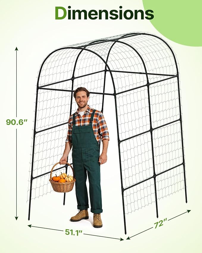 Suteck Garden Arch Trellis 7.5FT Tall – Garden Trellis for Climbing Plants Outdoor, Arch Trellis for Vegetables, Roses & Vines, Easy Assembly for Backyard, Pathway & Patio