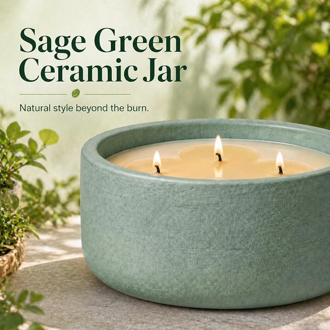 Scented Candles for Home Scented, Non Toxic Soy Candle for Women & Men, Matte Ceramic Jar Perfect Luxury Home Fragrance, Elegant Décor & Gift