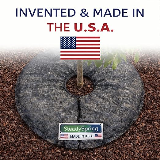 SteadySpring® 24" Smart 30+Day Tree Watering Mat - AUTO Refills with RAIN and Slow Releases As Plant Needs - for Root Balls 11" - 15" Dia Slow Release Technology Prevents Over and Under Watering (1)