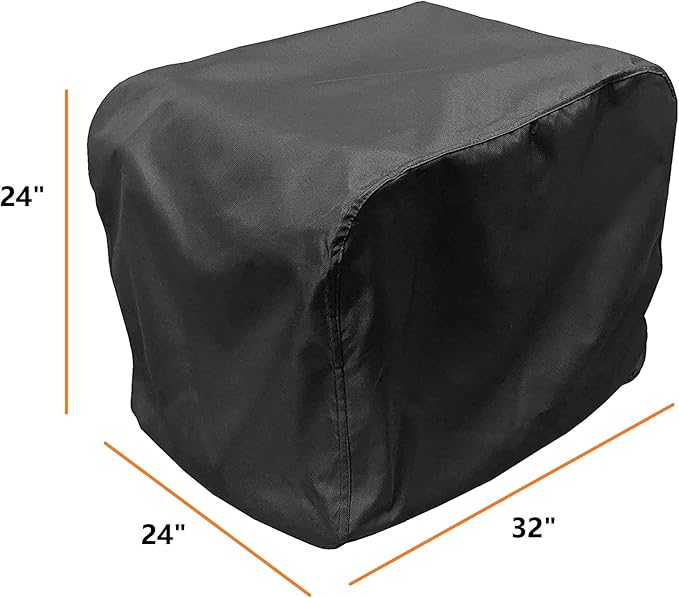 Generator Cover Waterproof, Heavy Duty Thicken 600D Polyester with Elastic Drawstring, Weather/UV Resistant Generator Cover for Universal Portable Generators 5000-10000 Watt (32''L x 24''W x 24''H)