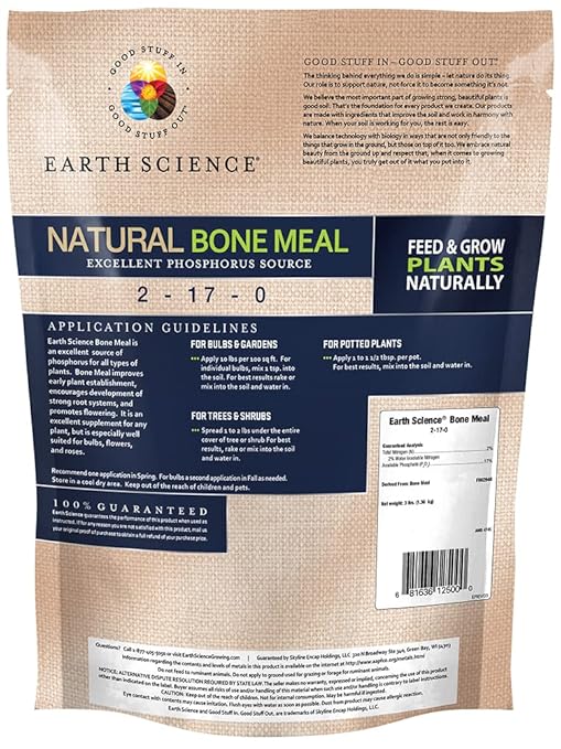 Earth Science Blood & Bone Meal Plant Food Bundle – Organic Nitrogen & Phosphorous for Thriving Plants – Ideal for Gardens, Flowers, Bulbs, Trees & Shrubs – Natural Fertilizers for Vibrant Growth