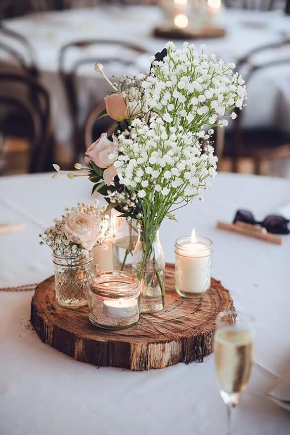 DILATATA Baby's Breath Artificial Flowers Bulk 12 pcs Faux Baby Breath Plastic Flower Fake Gypsophila Flower Arrangement for Crafts Fake Flowers Bouquet for Wedding Centerpieces White Baby Breath