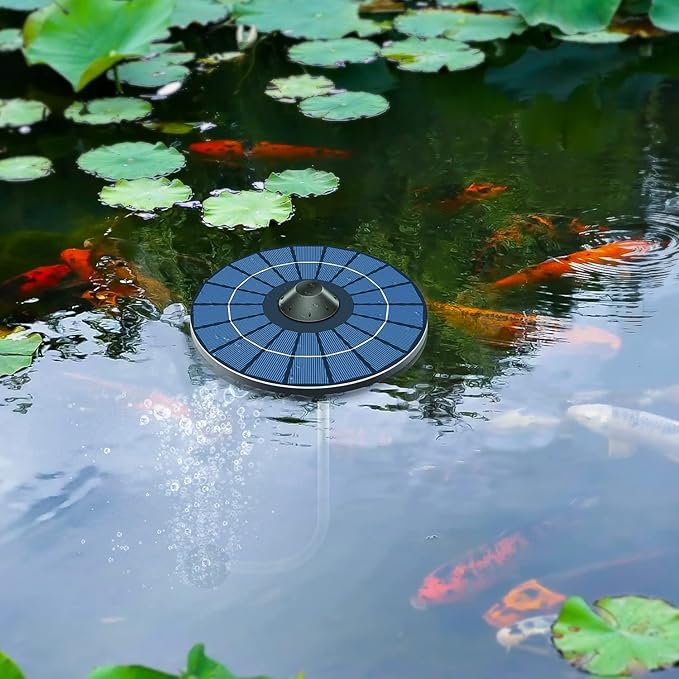 Lewisia 2.5W Floating Solar Air Pump Battery with Air Hoses and Bubble Stone Pond Aerator Bubble Oxygenator