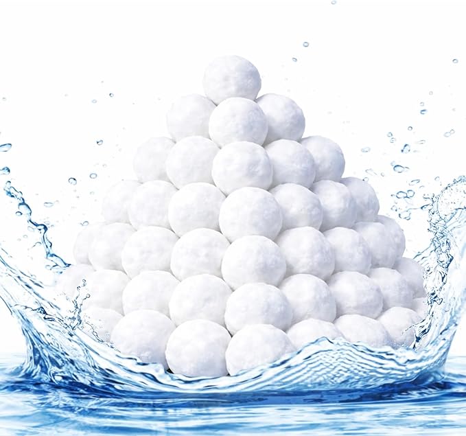 4.41 Lbs Pool Filter Balls for Sand Filter, Eco-Friendly Filter Balls Replace 150 lbs Pool Filter Sand, Lightweight and Reusable Fiber Ball, Pool Filter Media Balls for Swimming Pool