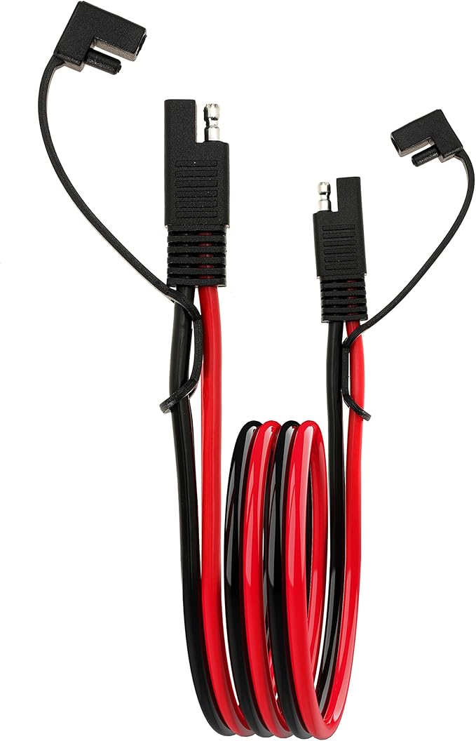 10AWG SAE Extension Cable 10 Gauge SAE to SAE Extension Cord with Two Prong Connectors for Solar RV Automotive (3FT)