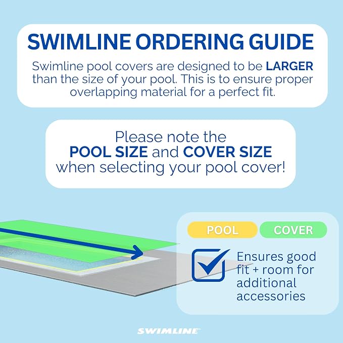 SWIMLINE HYDROTOOLS Silver King Heavy Duty Winter Pool Cover for Inground Swimming Pools | for 35 X 50 FT Rectangle Pools | 40 X 55 FT Cover Size | Silver/Black | Water Tube Sleeves | CO144055R