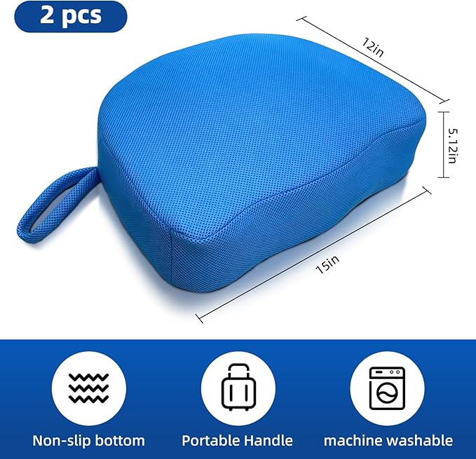 Hot Tub Booster Seat for Adults, Quick-Drying Portable Cushion with Weighted Module for Quick Sinking, Suitable for Hot Tub Booster Seat, Inflatable Hot Tub, Pool (2 Pack Blue)