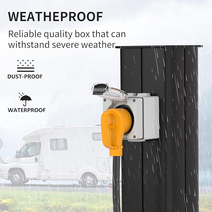 STARELO 30 Amp Locking Female Plug Box NEMA L5-30C Generator Twist Lock Adapter Female Connector,125 Volt,Outdoor dustproof and Weatherproof for generators, Welding Machines, etc.ETL Listed.