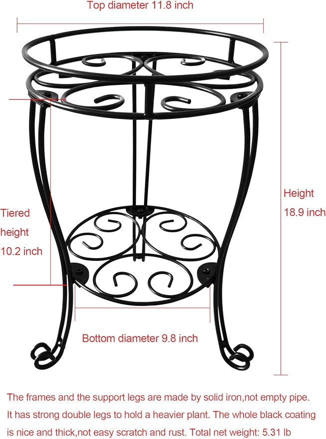TREEZITEK One 18.9IN tall plant stand,two set of 6 inches plant stands