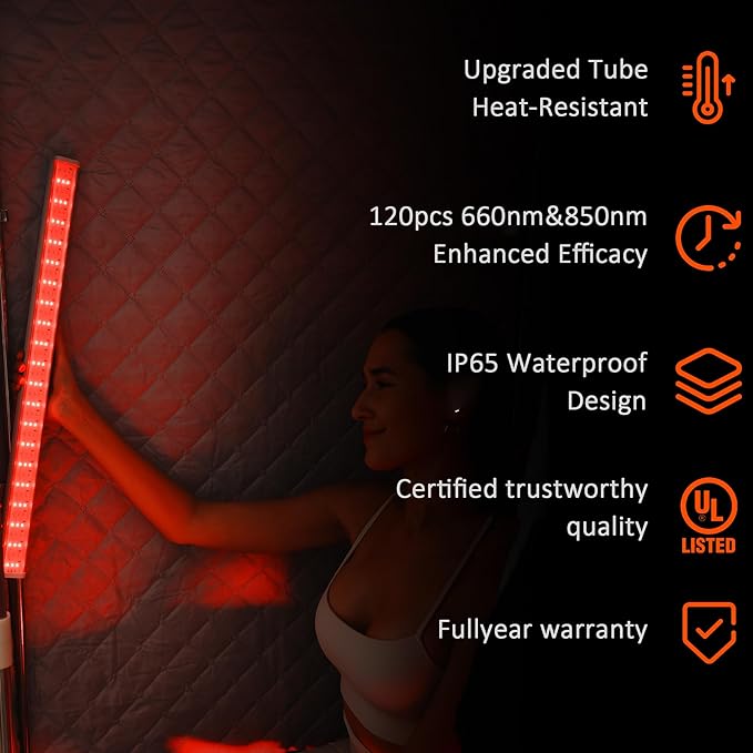 Red Light for Sauna 660nm and 850nm Infrared Therapy Panel for Portable Sauna Accessories